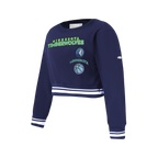 NBA MINNESOTA TIMBERWOLVES RETRO CLASSIC BIG GIRL'S RIB FLC CREWNECK (MIDNIGHT NAVY)