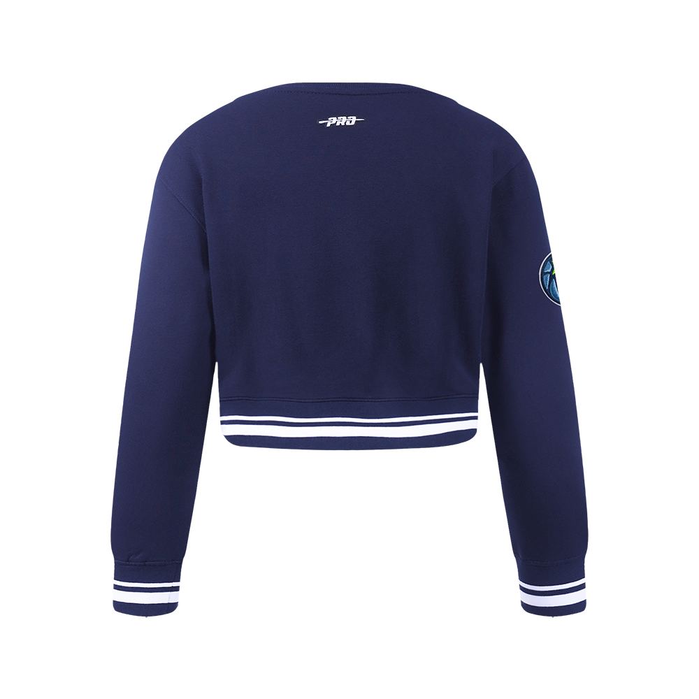 NBA MINNESOTA TIMBERWOLVES RETRO CLASSIC BIG GIRL'S RIB FLC CREWNECK (MIDNIGHT NAVY)