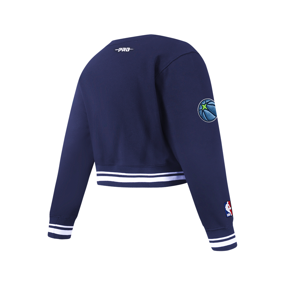 NBA MINNESOTA TIMBERWOLVES RETRO CLASSIC BIG GIRL'S RIB FLC CREWNECK (MIDNIGHT NAVY)