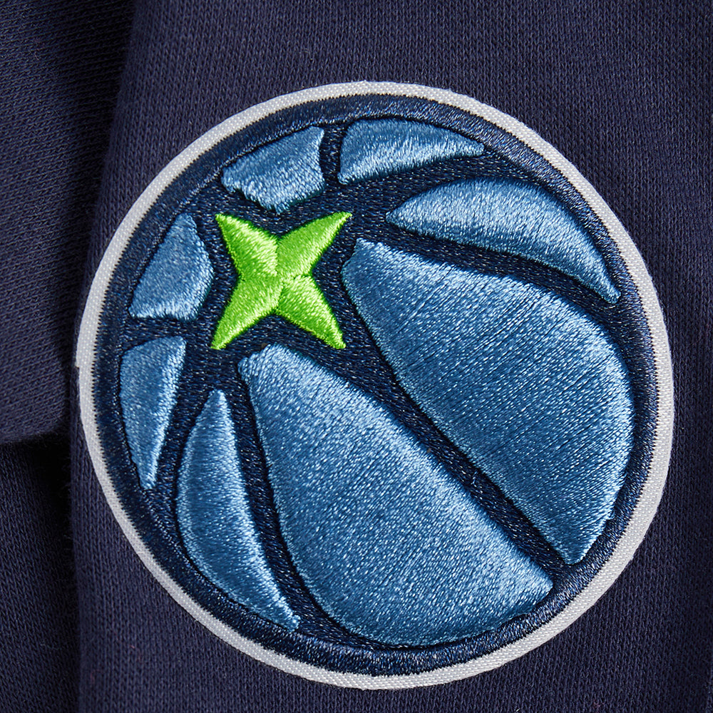 NBA MINNESOTA TIMBERWOLVES RETRO CLASSIC BIG GIRL'S RIB FLC CREWNECK (MIDNIGHT NAVY)