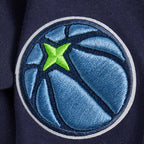 NBA MINNESOTA TIMBERWOLVES RETRO CLASSIC BIG GIRL'S RIB FLC CREWNECK (MIDNIGHT NAVY)