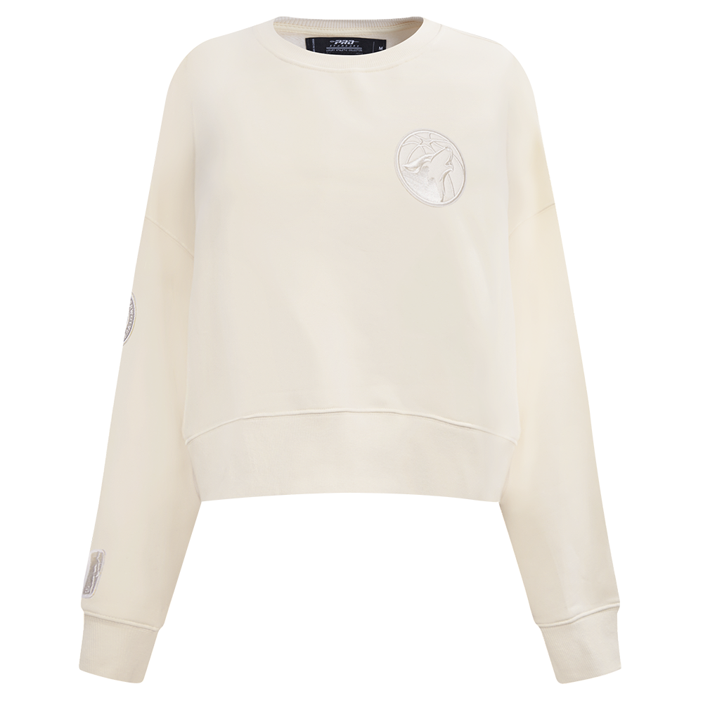 NBA MINNESOTA TIMBERWOLVES NEUTRAL FLEECE CREWNECK (EGGSHELL)