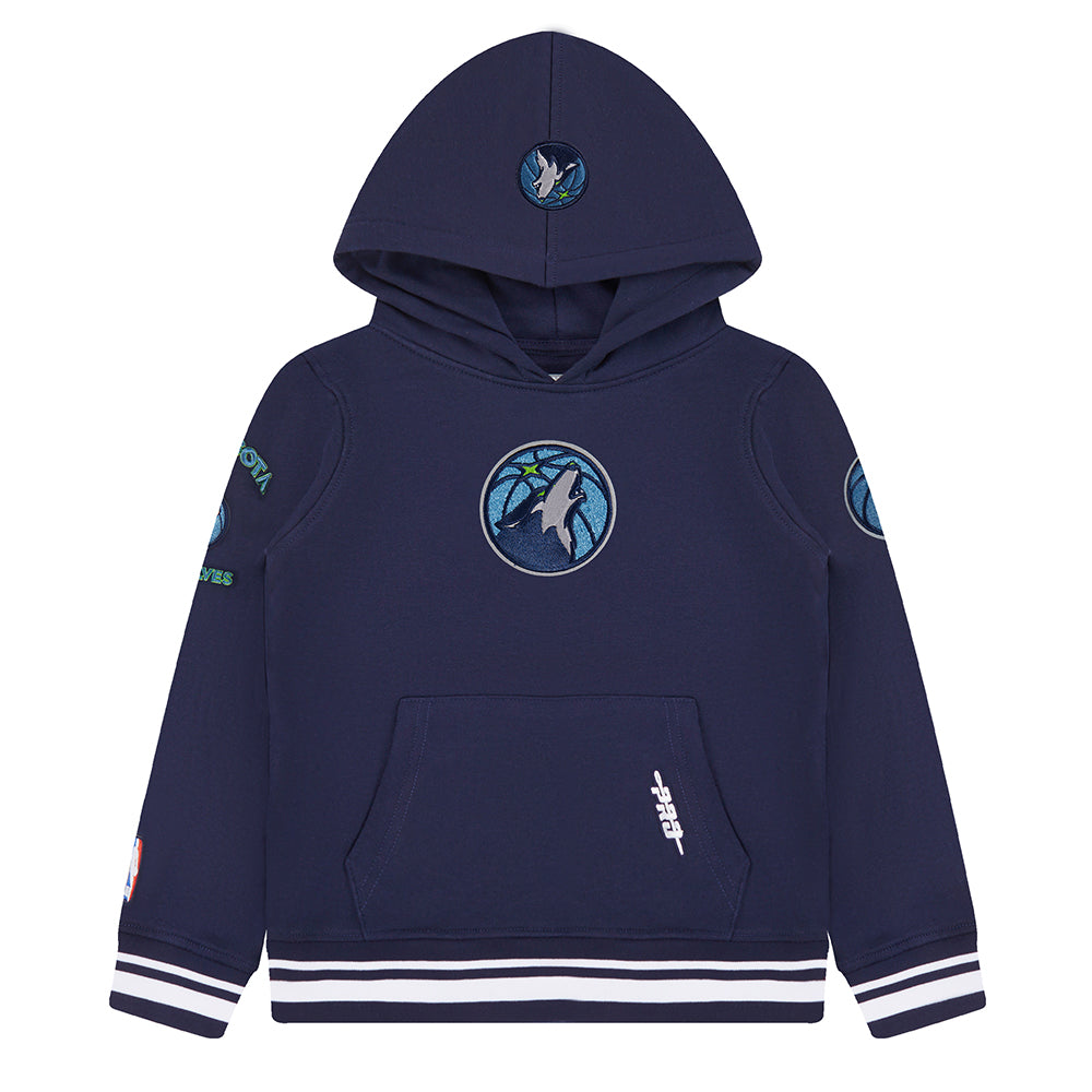 NBA MINNESOTA TIMBERWOLVES RETRO CLASSIC CHANDAIL À CAPUCHON EN MOLLETON CÔTELÉ POUR GARÇON ENFANT (MARINE MINUIT)