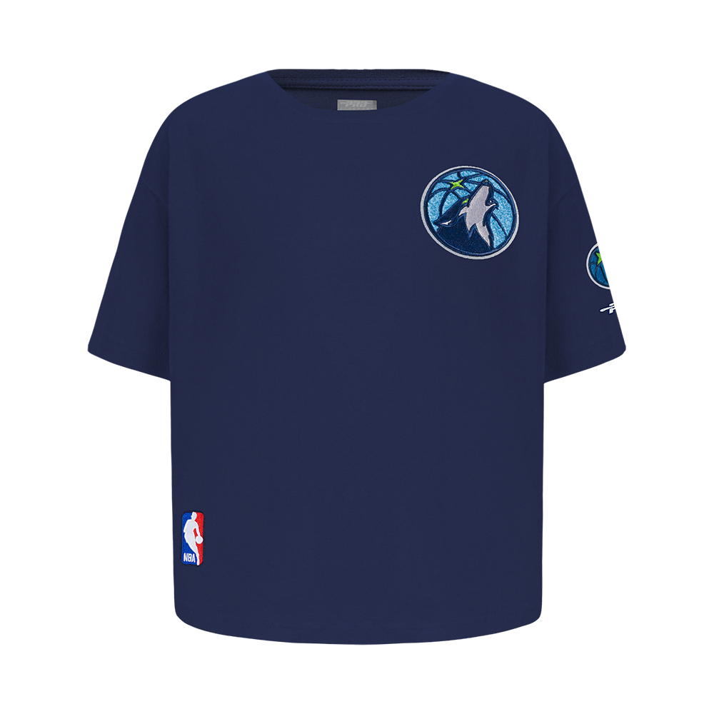 NBA MINNESOTA TIMBERWOLVES CLASSIC LITTLE GIRL'S SHORT SLEEVE BOXY TEE (MIDNIGHT NAVY)