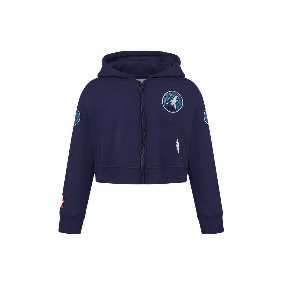 NBA MINNESOTA TIMBERWOLVES CLASSIC LITTLE GIRL'S FLEECE FULL ZIP HOODIE (MIDNIGHT NAVY)
