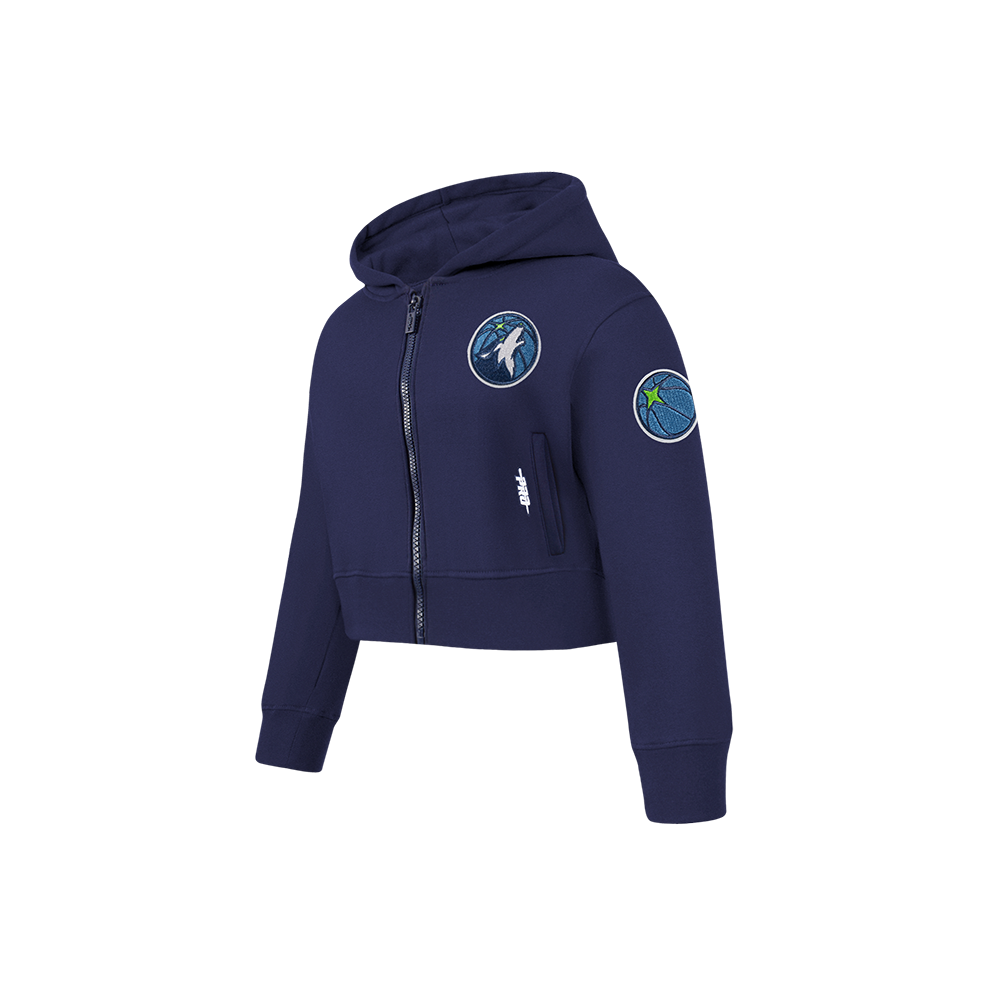 NBA MINNESOTA TIMBERWOLVES CLASSIC LITTLE GIRLS  FLEECE FULL ZIP HOODIE (MIDNIGHT NAVY)