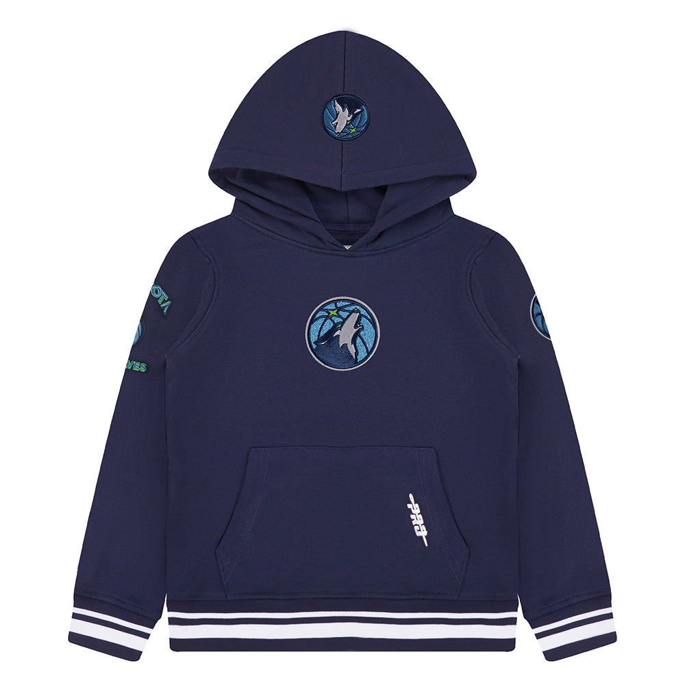 NBA MINNESOTA TIMBERWOLVES RETRO CLASSIC CHANDAIL À CAPUCHON EN MOLLETON CÔTELÉ POUR GARÇON BAMBIN (MARINE MINUIT)