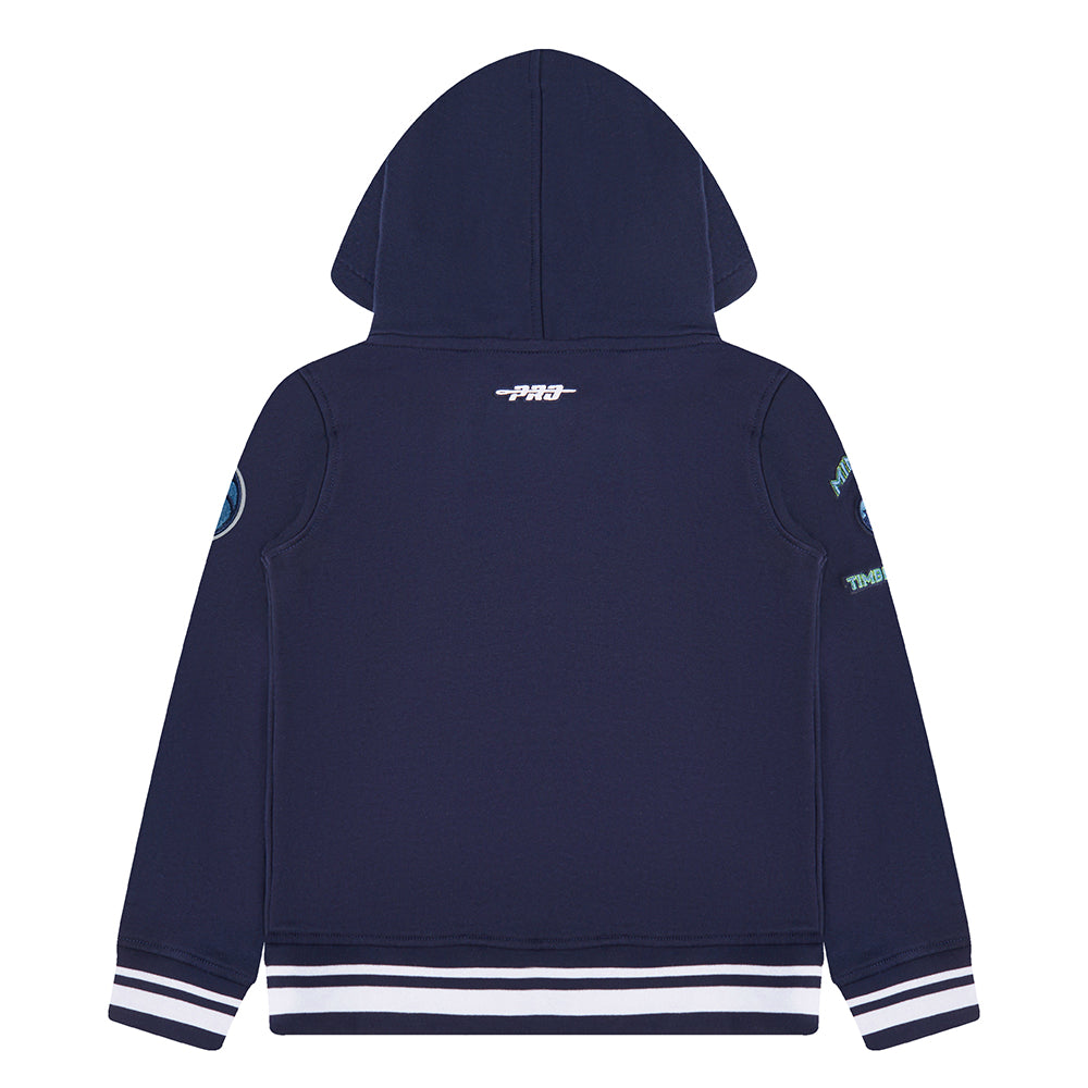 NBA MINNESOTA TIMBERWOLVES RETRO CLASSIC TODDLER BOYS RIB FLEECE PULLOVER HOODIE (MIDNIGHT NAVY)