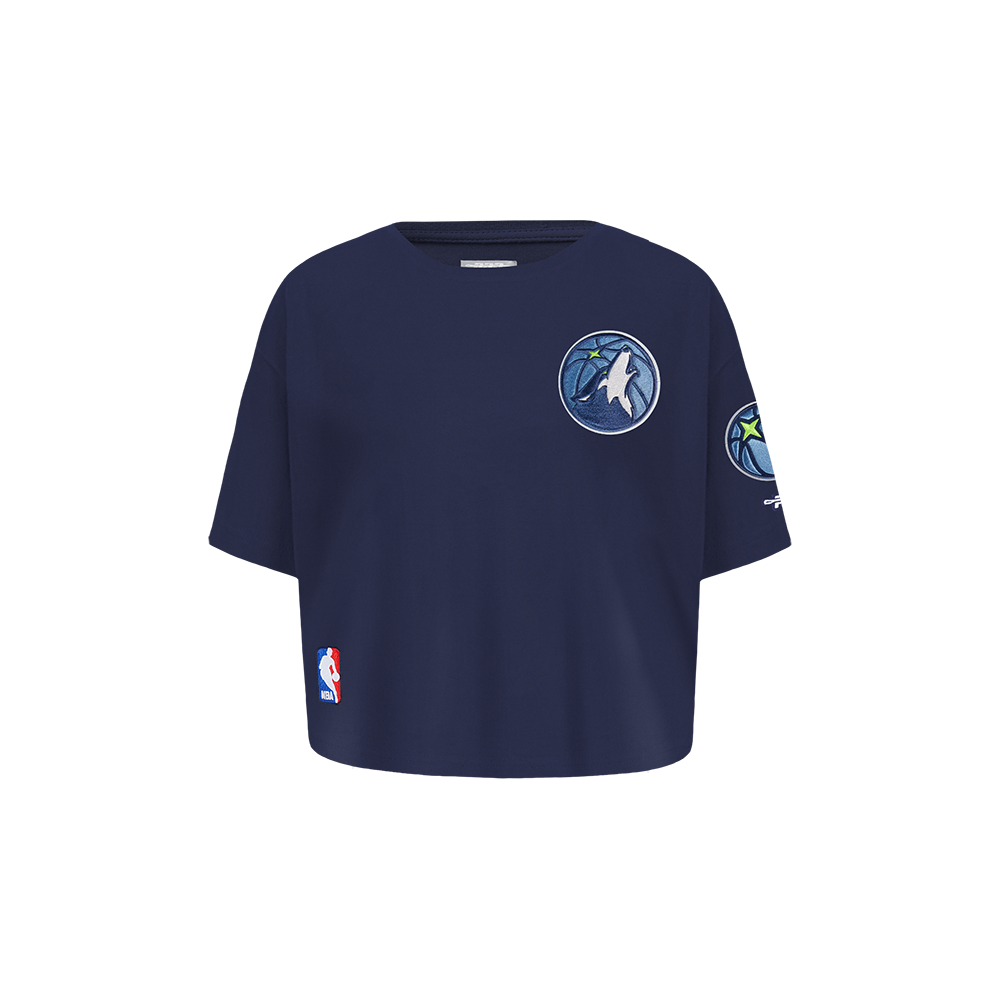 NBA MINNESOTA TIMBERWOLVES CLASSIC T-SHIRT À COUPE CARRÉE À MANCHES COURTES POUR FILLE BAMBIN (MARINE MINUIT)