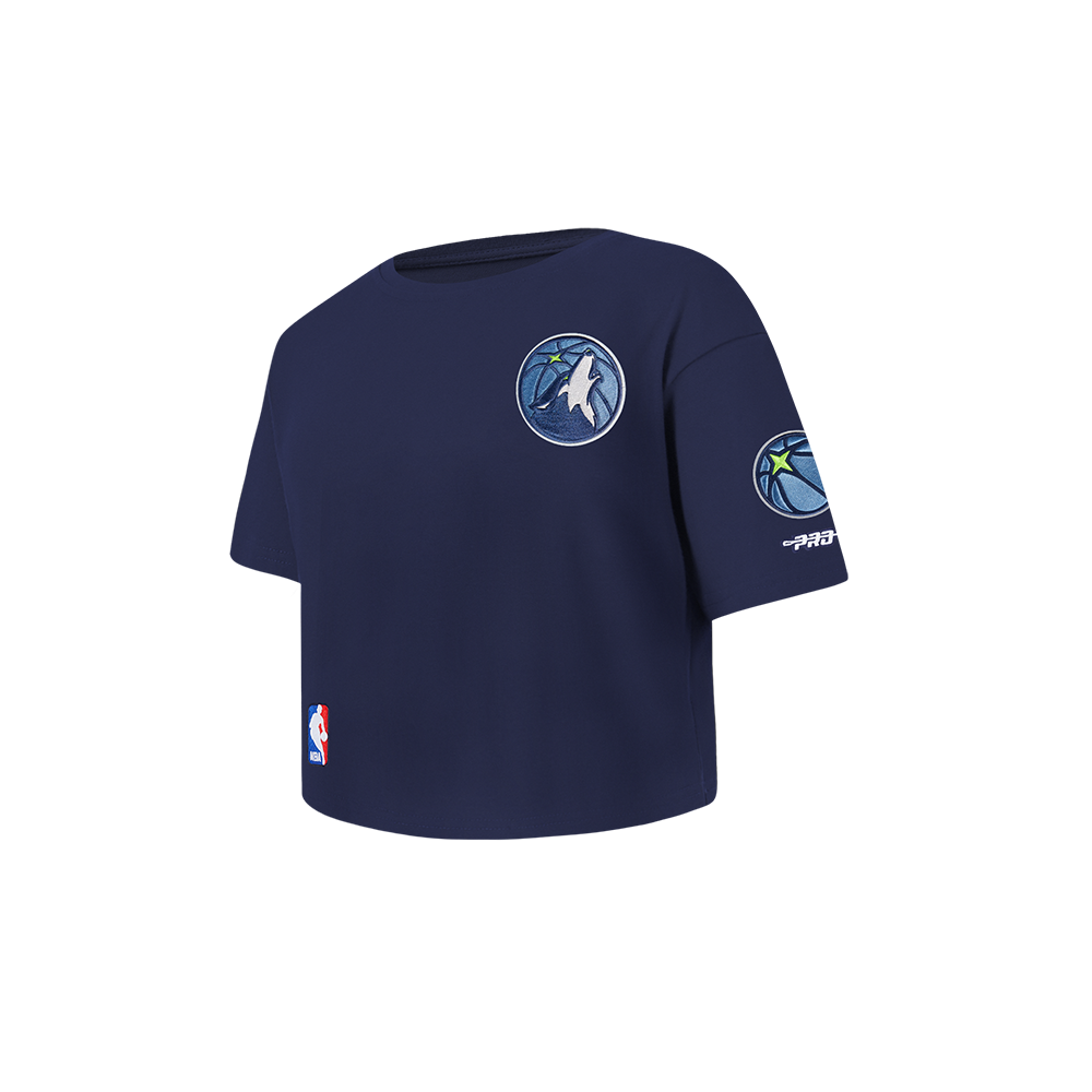 NBA MINNESOTA TIMBERWOLVES CLASSIC T-SHIRT À COUPE CARRÉE À MANCHES COURTES POUR FILLE BAMBIN (MARINE MINUIT)