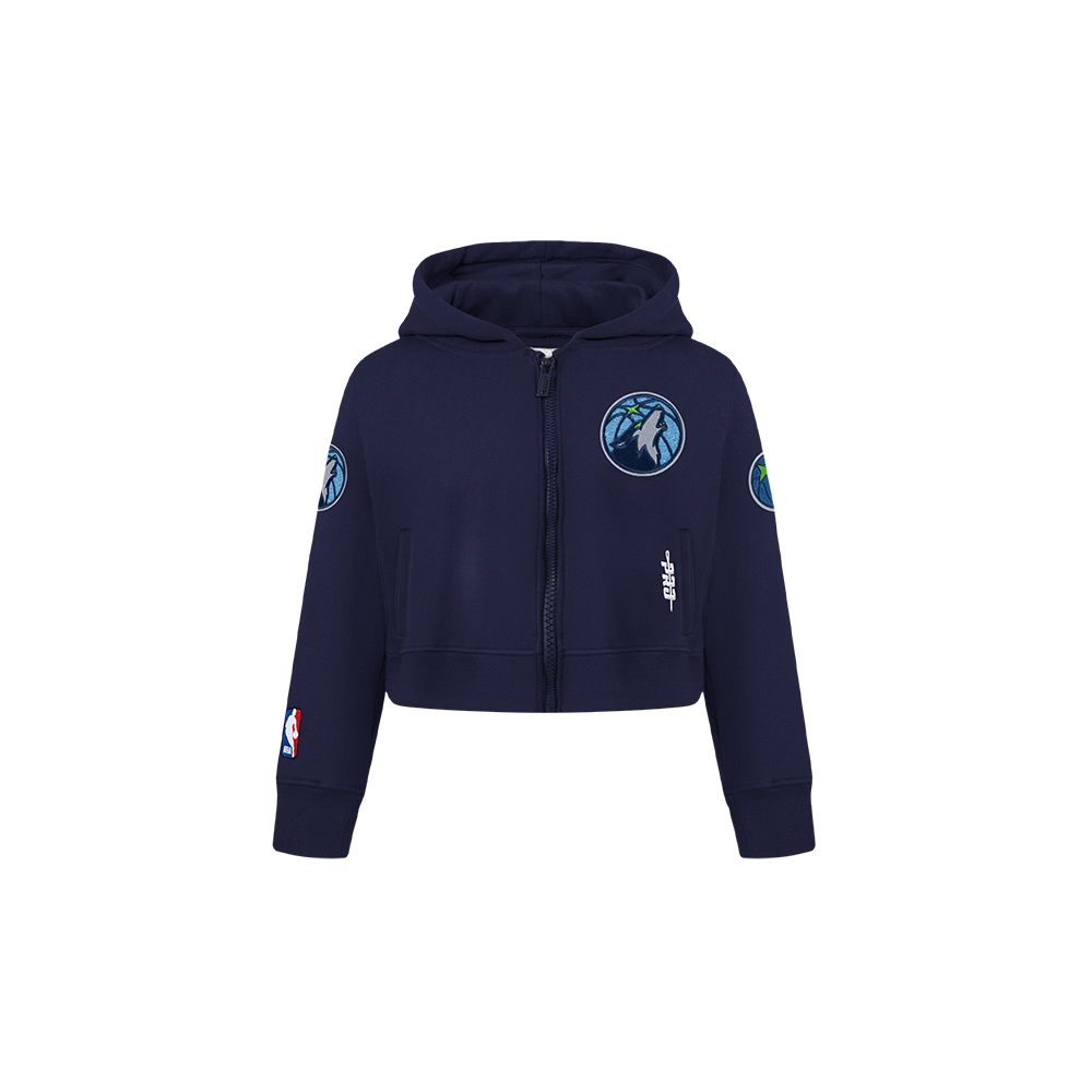 NBA MINNESOTA TIMBERWOLVES CLASSIC CHANDAIL À CAPUCHON EN MOLLETON À GLISSIÈRE POUR FILLE BAMBIN (MARINE MINUIT)