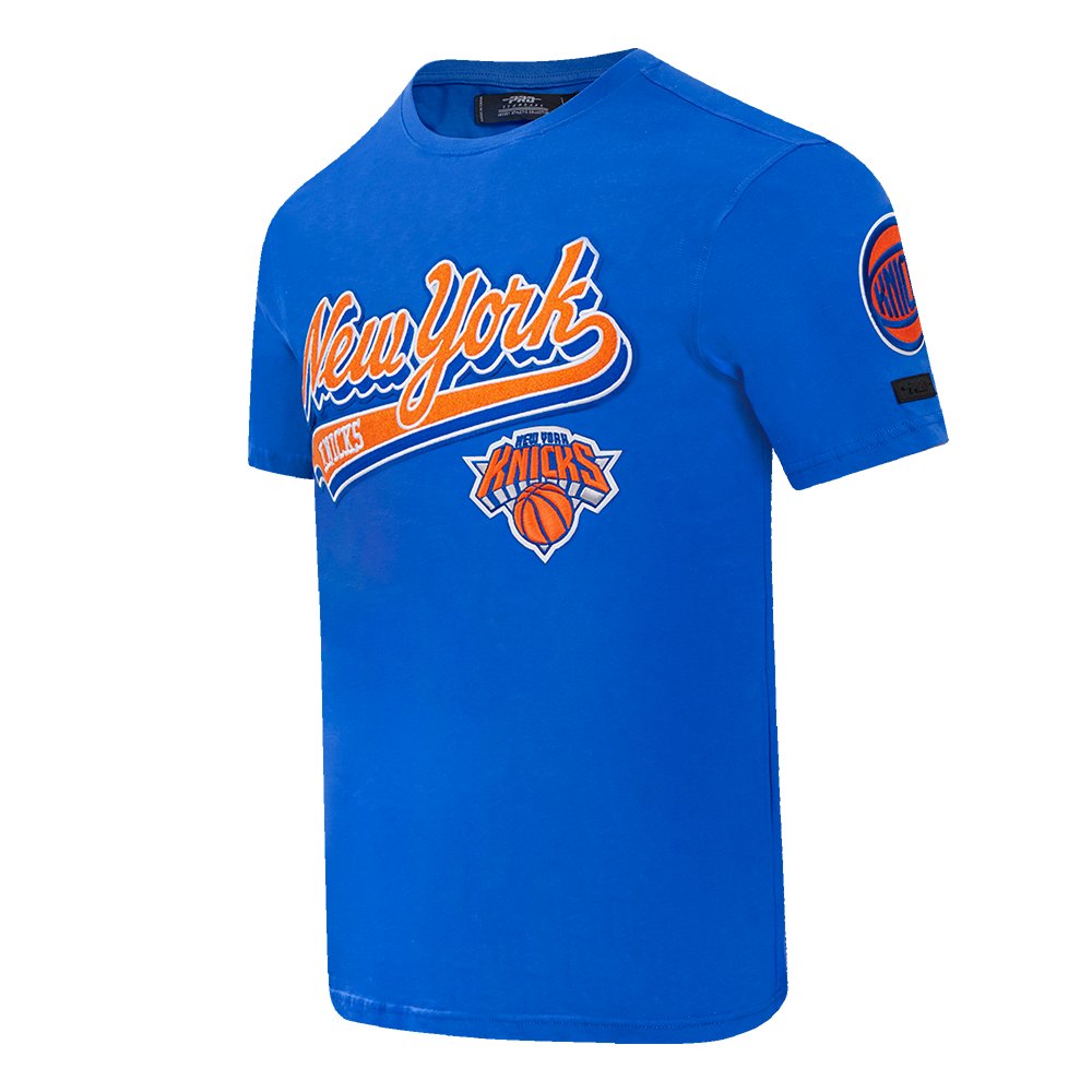 NBA NEW YORK KNICKS SCRIPT TAIL MEN'S   TEE (ROYAL BLUE)