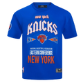 NBA NEW YORK KNICKS CITY TOUR COTTON JERSEY MEN'S DROP SHOULDER TEE (ROYAL BLUE)