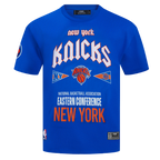 NBA NEW YORK KNICKS CITY TOUR COTTON JERSEY MEN'S DROP SHOULDER TEE (ROYAL BLUE)