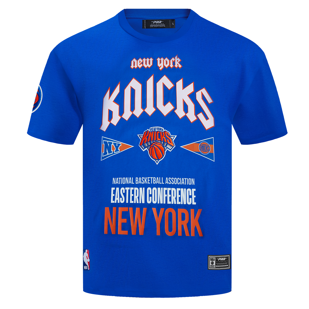 NBA NEW YORK KNICKS CITY TOUR COTTON JERSEY MEN'S DROP SHOULDER TEE (ROYAL BLUE)