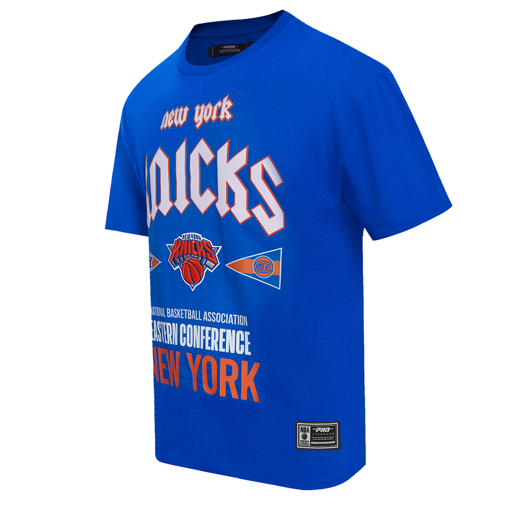NBA NEW YORK KNICKS CITY TOUR COTTON JERSEY MEN'S DROP SHOULDER TEE (ROYAL BLUE)