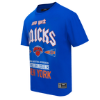 NBA NEW YORK KNICKS CITY TOUR COTTON JERSEY MEN'S DROP SHOULDER TEE (ROYAL BLUE)