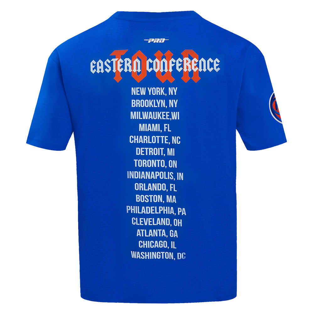 NBA NEW YORK KNICKS CITY TOUR COTTON JERSEY MEN'S DROP SHOULDER TEE (ROYAL BLUE)