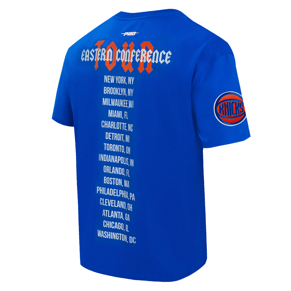 NBA NEW YORK KNICKS CITY TOUR COTTON JERSEY MEN'S DROP SHOULDER TEE (ROYAL BLUE)