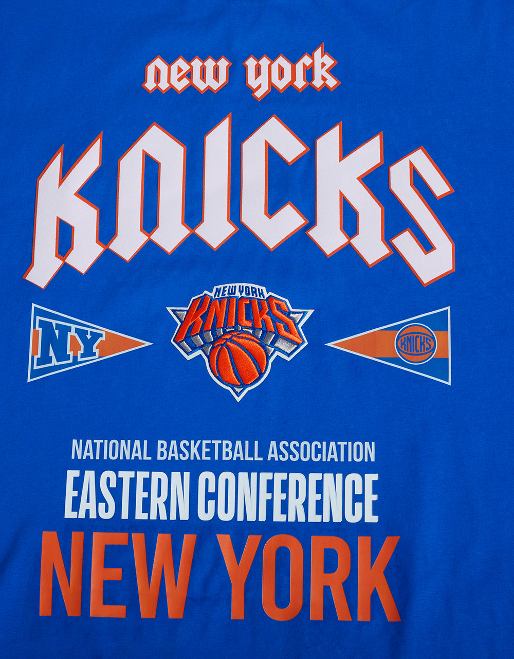 NBA NEW YORK KNICKS CITY TOUR COTTON JERSEY MEN'S DROP SHOULDER TEE (ROYAL BLUE)