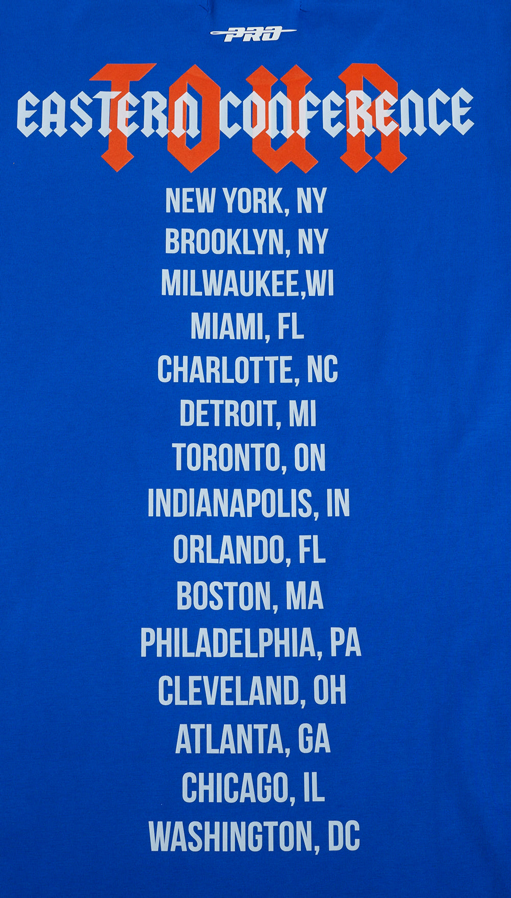 NBA NEW YORK KNICKS CITY TOUR COTTON JERSEY MEN'S DROP SHOULDER TEE (ROYAL BLUE)