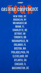 NBA NEW YORK KNICKS CITY TOUR COTTON JERSEY MEN'S DROP SHOULDER TEE (ROYAL BLUE)