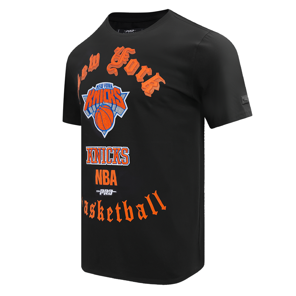 NBA NEW YORK KNICKS OLD ENGLISH MEN'S TEE (BLACK)