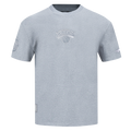 NBA NEW YORK KNICKS REVERSE FRENCH TERRY MEN'S COTTON JERSEY DROP SHOULDER TEE (DARK HEATHER GRAY)