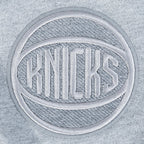 NBA NEW YORK KNICKS REVERSE FRENCH TERRY MEN'S COTTON JERSEY DROP SHOULDER TEE (DARK HEATHER GRAY)