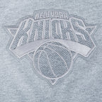 NBA NEW YORK KNICKS REVERSE FRENCH TERRY MEN'S COTTON JERSEY DROP SHOULDER TEE (DARK HEATHER GRAY)