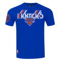 NBA NEW YORK KNICKS RETRO ELEVATION T-SHIRT EN JERSEY SIMPLE POUR HOMME (BLEU ROYAL)