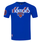 NBA NEW YORK KNICKS RETRO ELEVATION T-SHIRT EN JERSEY SIMPLE POUR HOMME (BLEU ROYAL)