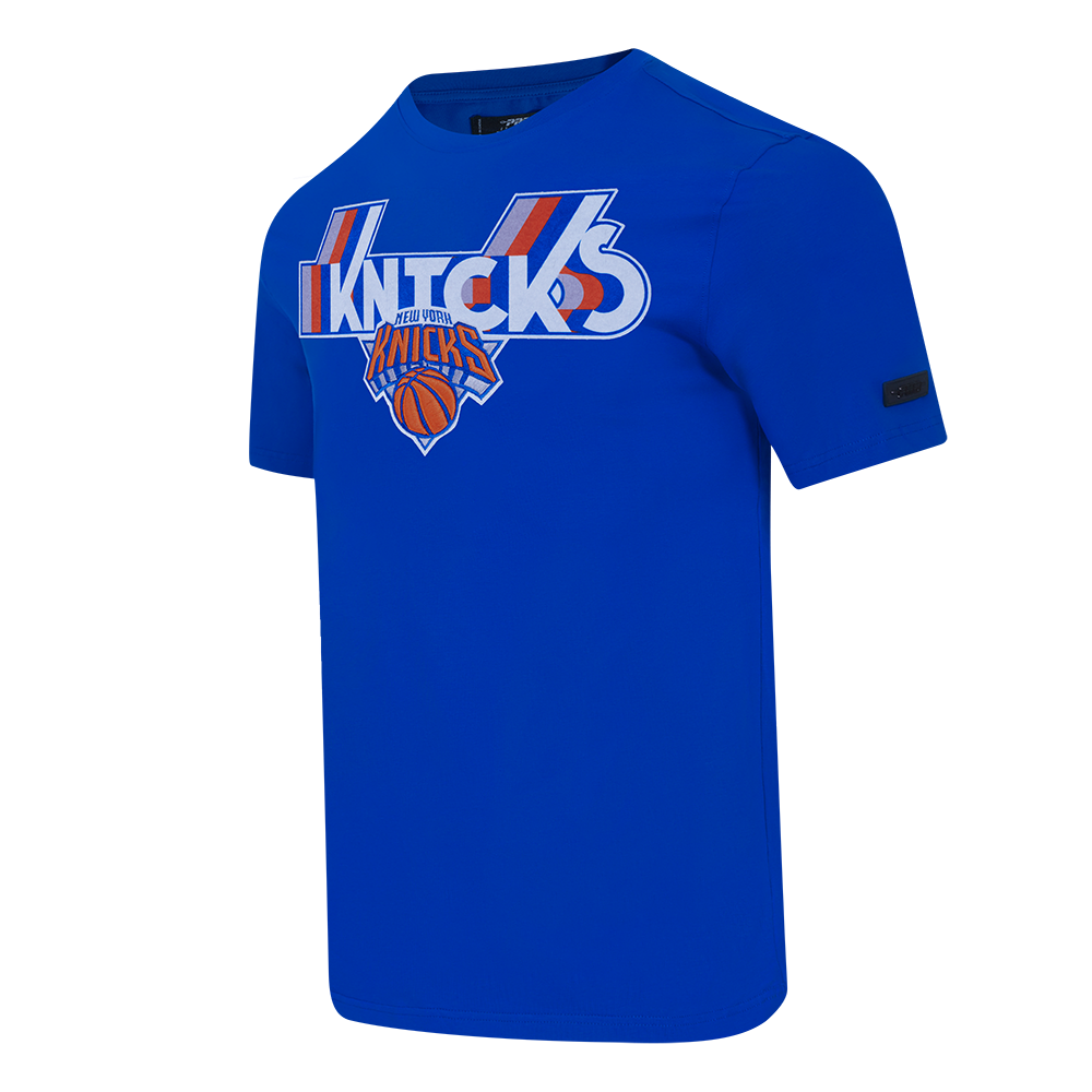 NBA NEW YORK KNICKS RETRO ELEVATION T-SHIRT EN JERSEY SIMPLE POUR HOMME (BLEU ROYAL)