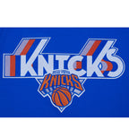 NBA NEW YORK KNICKS RETRO ELEVATION T-SHIRT EN JERSEY SIMPLE POUR HOMME (BLEU ROYAL)