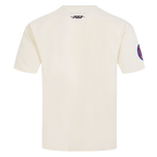 NBA NEW YORK KNICKS CHROME MEN'S COTTON JERSEY DROP SHOULDER TEE (EGGSHELL)