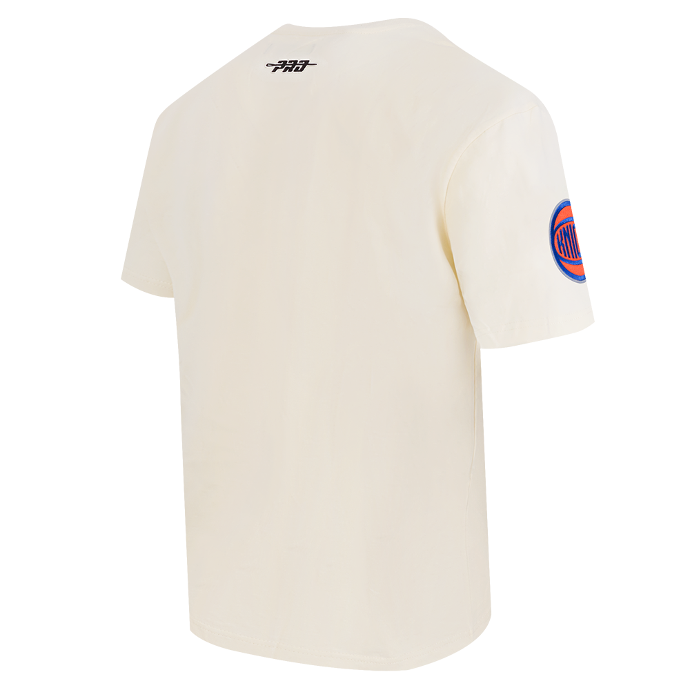 NBA NEW YORK KNICKS CHROME MEN'S COTTON JERSEY DROP SHOULDER TEE (EGGSHELL)