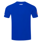 NBA NEW YORK KNICKS TEAM BADGE T-SHIRT EN JERSEY SIMPLE POUR HOMME (BLEU ROYAL)