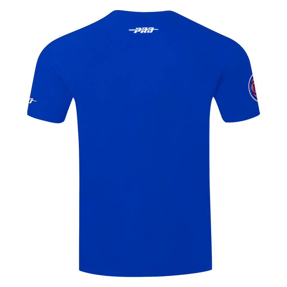 NBA NEW YORK KNICKS TEAM BADGE T-SHIRT EN JERSEY SIMPLE POUR HOMME (BLEU ROYAL)