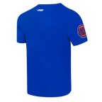 NBA NEW YORK KNICKS TEAM BADGE T-SHIRT EN JERSEY SIMPLE POUR HOMME (BLEU ROYAL)