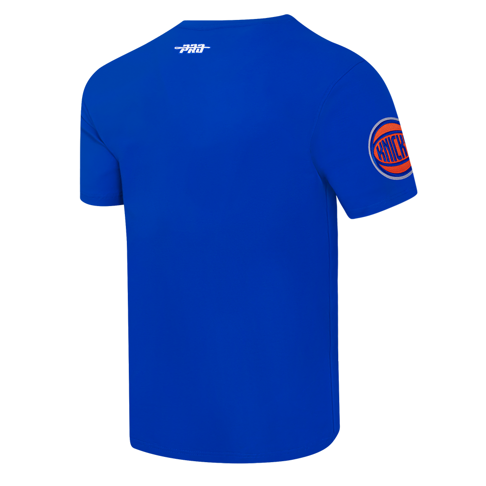 NBA NEW YORK KNICKS TEAM BADGE T-SHIRT EN JERSEY SIMPLE POUR HOMME (BLEU ROYAL)
