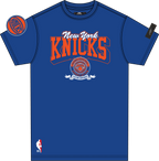 NBA NEW YORK KNICKS TEAM BADGE T-SHIRT EN JERSEY SIMPLE POUR HOMME (BLEU ROYAL)