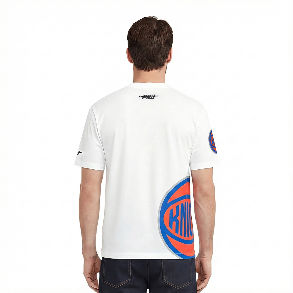 NBA NEW YORK KNICKS LIVING LARGE MEN'S CJ DROP SHOULDER TEE (WHITE)