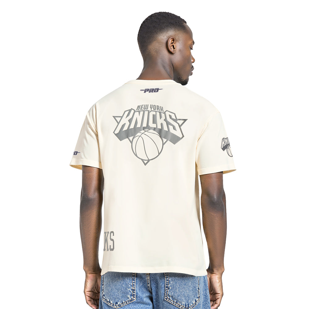 NBA NEW YORK KNICKS STREET TEAM MEN'S CJ DROP SHOULDER TEE (EGGSHELL)