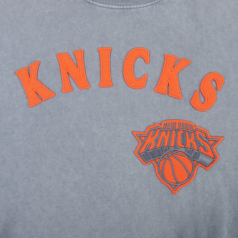 NBA NEW YORK KNICKS FIRST TEAM MEN'S S/S TEE (WASHED GREY)