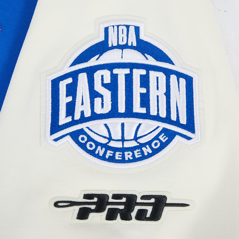 NBA NEW YORK KNICKS FIRST TEAM MEN'S RAGLAN TEE (EGGSHELL/ROYAL BLUE)