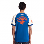 NBA NEW YORK KNICKS FIRST TEAM MEN'S RAGLAN TEE (EGGSHELL/ROYAL BLUE)