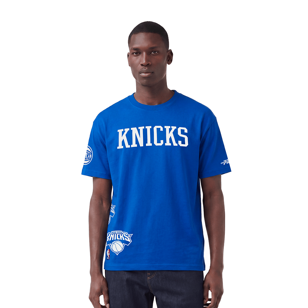 NBA NEW YORK KNICKS T-SHIRT À MANCHES COURTES POUR HOMME (BLEU ROYAL)