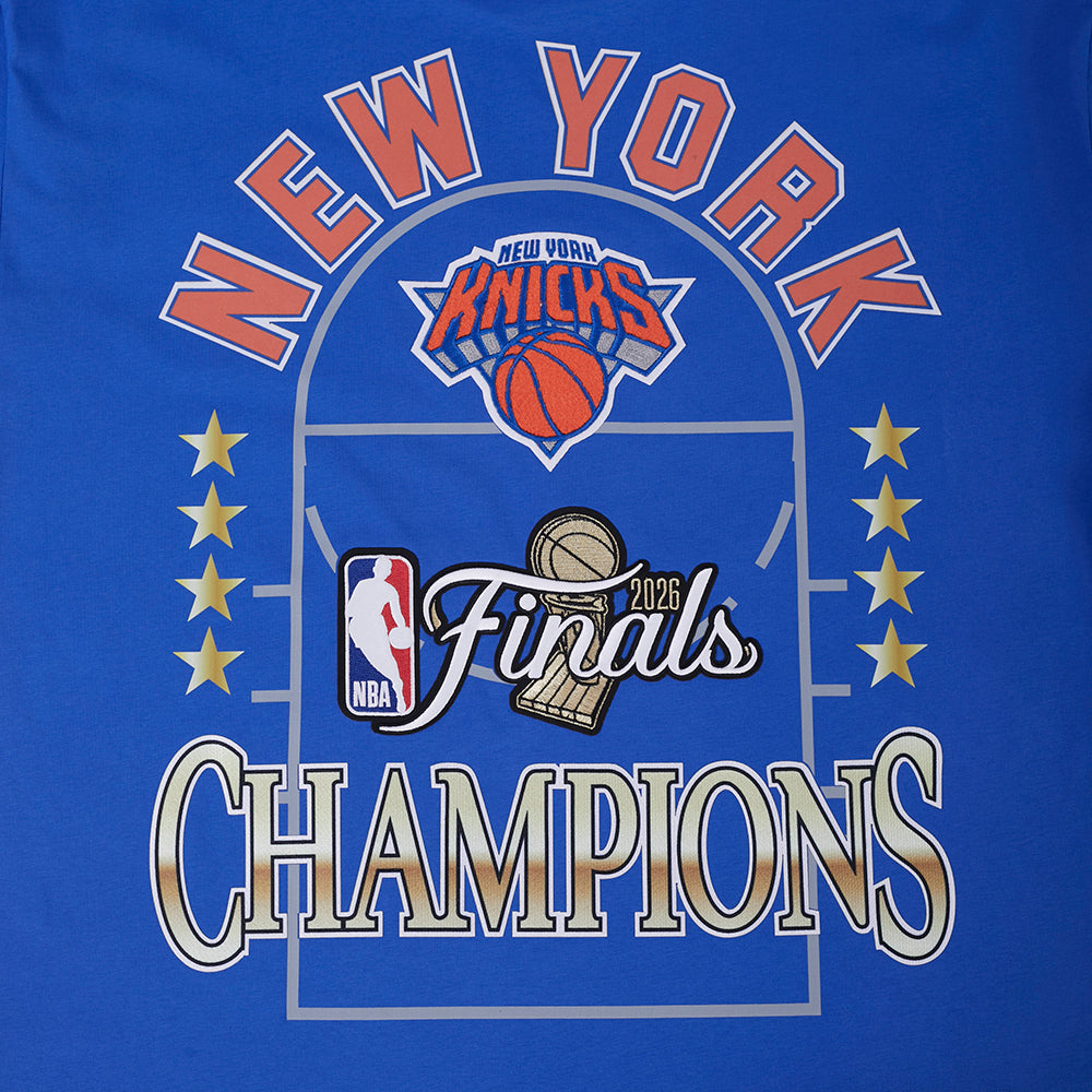 NBA NEW YORK KNICKS T-SHIRT DU CHAMPIONNAT 2026 À MANCHES COURTES POUR HOMME (BLEU ROYAL)