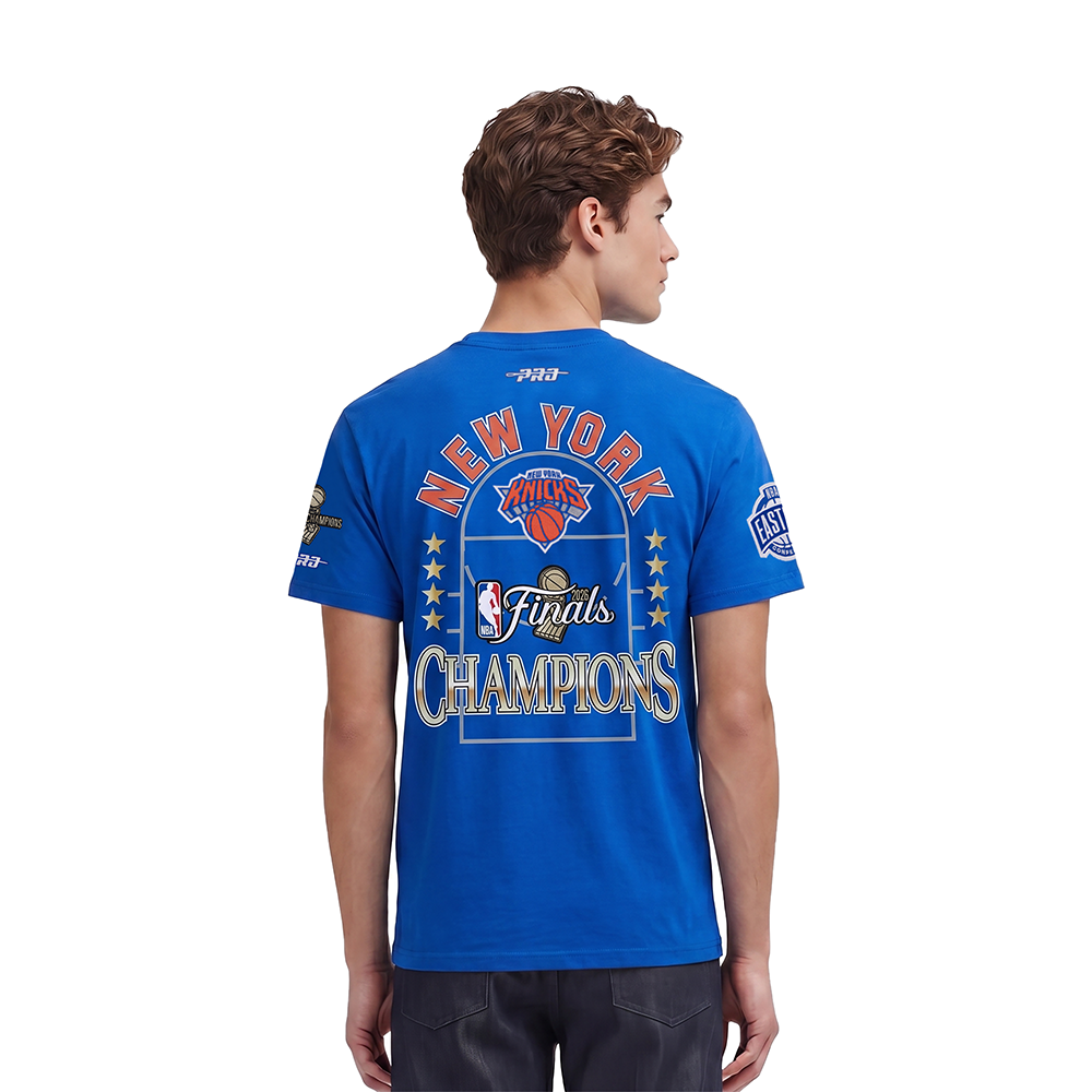 NBA NEW YORK KNICKS T-SHIRT DU CHAMPIONNAT 2026 À MANCHES COURTES POUR HOMME (BLEU ROYAL)