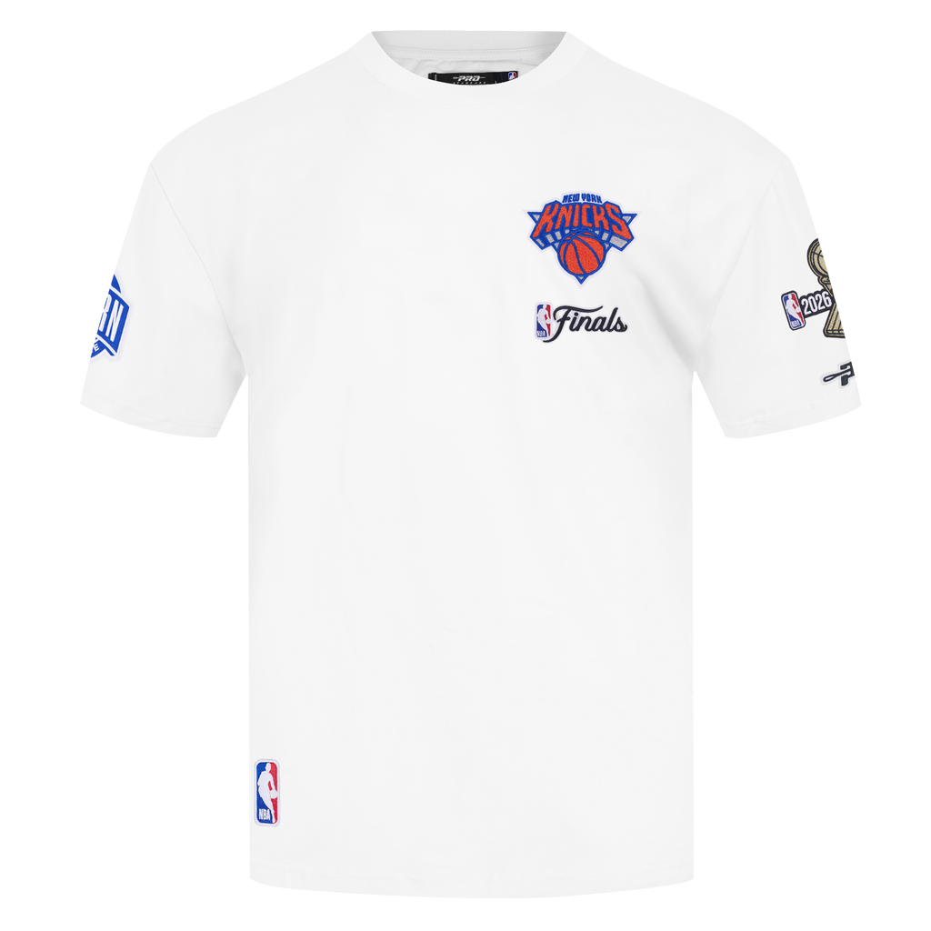 NBA NEW YORK KNICKS T-SHIRT DU CHAMPIONNAT 2026 À MANCHES COURTES POUR HOMME (BLANC)